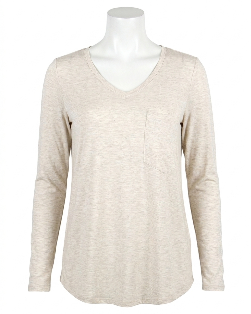 NEW GRACE AND LACE long sleeve perfect pocket tee in oatmeal
